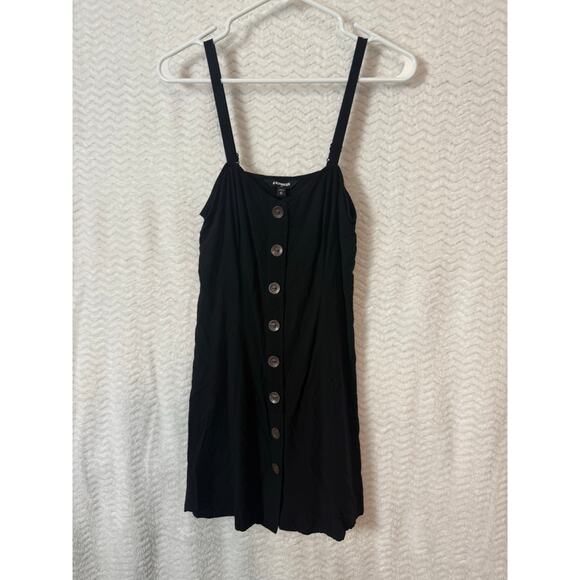 BN #5 Express Black Button-Front Mini Dress Size XS Sleeveless adjustable straps - Picture 1 of 6